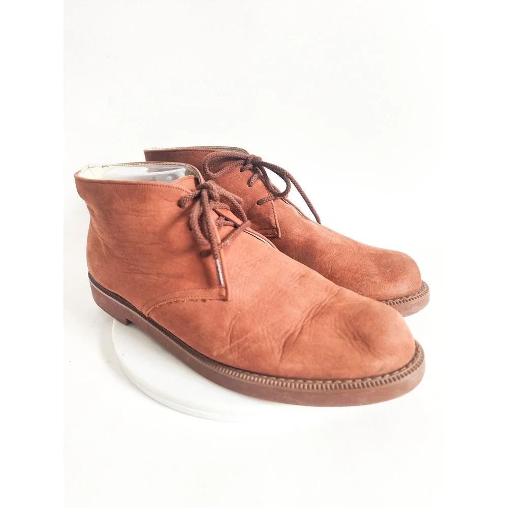 Japanese Chukka Boots Womens 8 / 25 Rust Brown Leather Desert Lace Up Minimalist